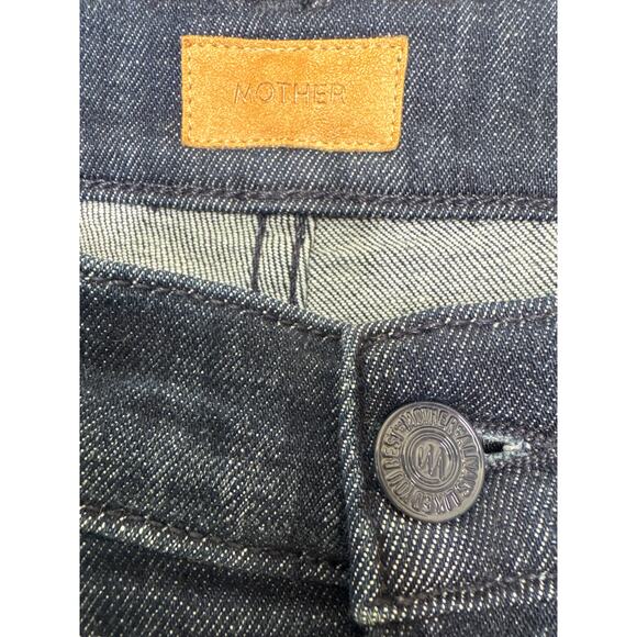 Mother Insider Crop Blue Jeans Swept Away Glitter Racer waist 25 - Picture 15 of 16